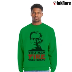 Men’s Star Wars Grand Moff Tarkin Fire When Ready Crewneck Sweatshirt in irish green | Cozy Fabric, Clean Style