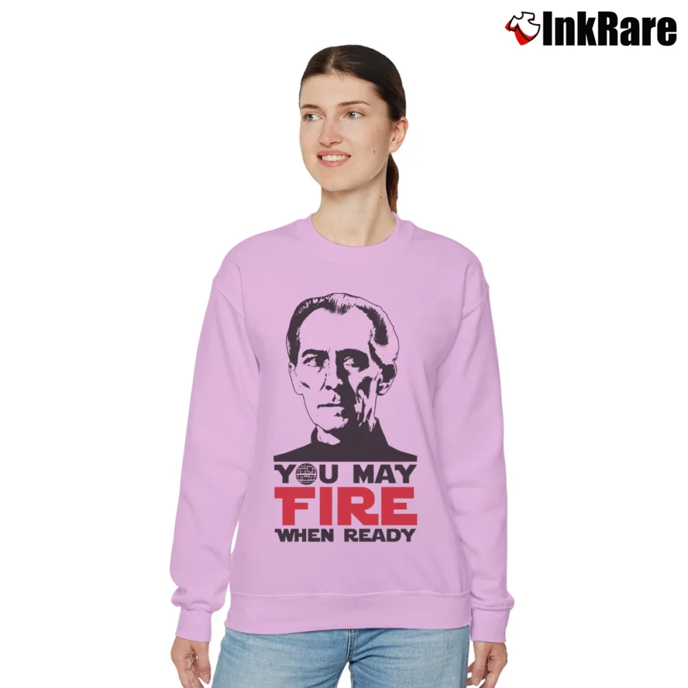 Women’s Star Wars Grand Moff Tarkin Fire When Ready Relaxed Sweatshirt in light pink | Soft, Laid-Back Vibe
