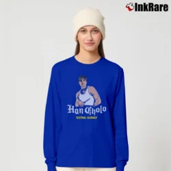 Women’s Star Wars Han Cholo Estar Guars Funny Parody Long-Sleeve Top in royal blue | Sleek, Versatile, All-Season