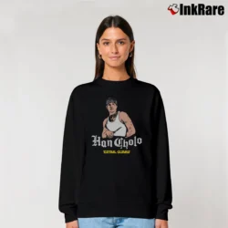Women’s Star Wars Han Cholo Estar Guars Funny Parody Relaxed Sweatshirt in black | Soft, Laid-Back Vibe