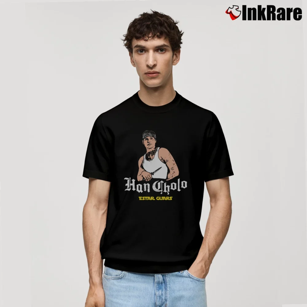 Men’s Star Wars Han Cholo Estar Guars Funny Parody Classic T-Shirt in black | Soft, Breathable Everyday Wear