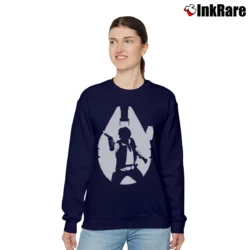 Women’s Star Wars Han Falcon Silhouette Graphic Relaxed Sweatshirt in navy | Soft, Laid-Back Vibe