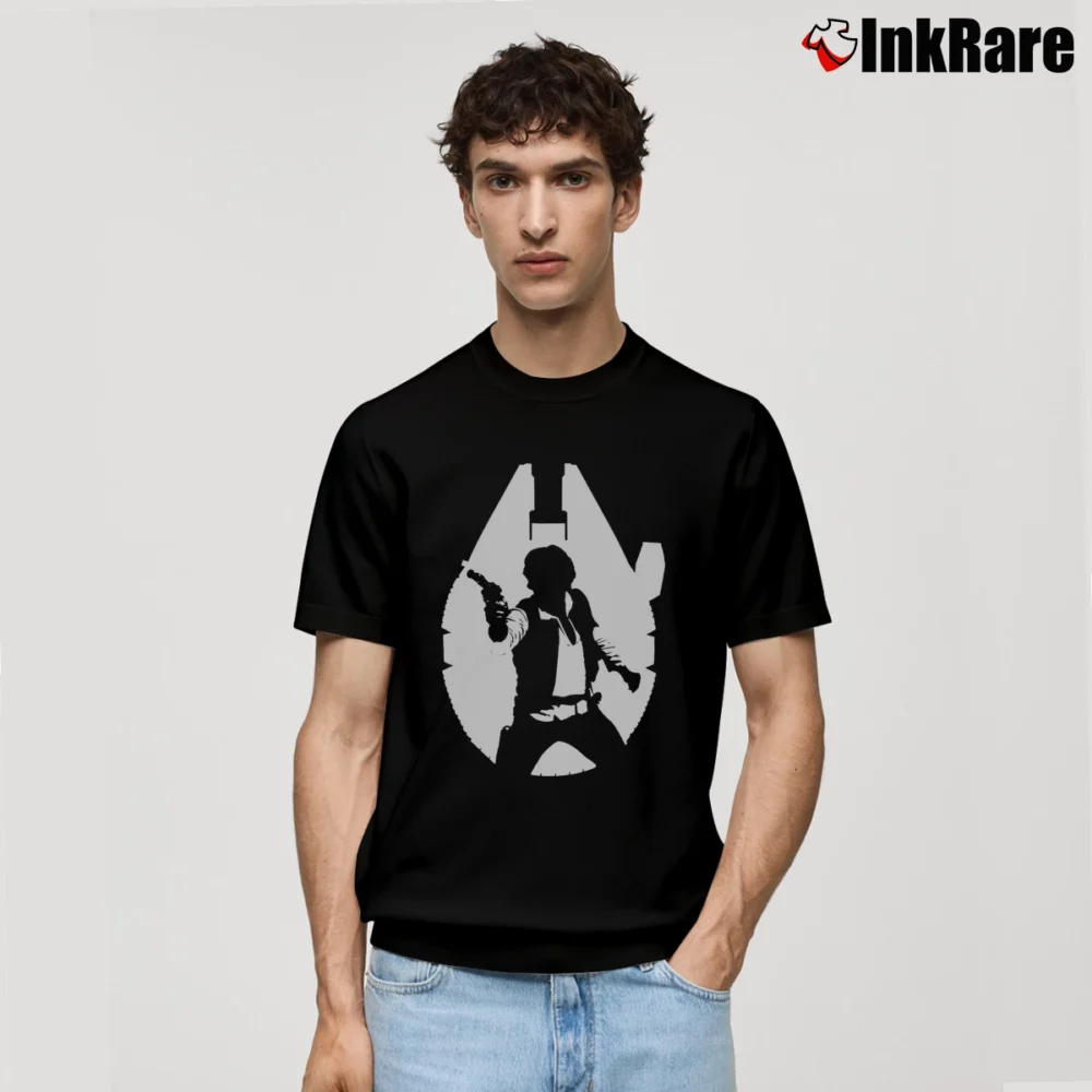 Men’s Star Wars Han Falcon Silhouette Graphic Classic T-Shirt in black | Soft, Breathable Everyday Wear