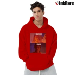 Men’s Star Wars Han Leia I Love You I Know Gift Pullover Hoodie in red | Cozy, Durable, Modern Fit