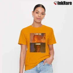 Women’s Star Wars Han Leia I Love You I Know Gift Signature T-Shirt in orange | Soft, Flattering Fit