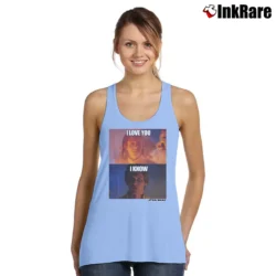Women’s Star Wars Han Leia I Love You I Know Gift Tank Top in light blue | Lightweight, Movement-Friendly