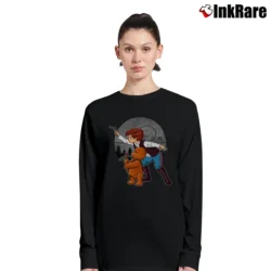 Women’s Star Wars Han Solo Chewbacca Winnie The Pooh Mashup Long-Sleeve Top in black | Sleek, Versatile, All-Season
