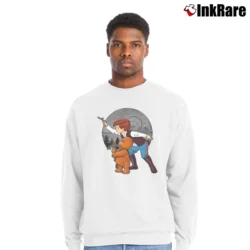 Men’s Star Wars Han Solo Chewbacca Winnie The Pooh Mashup Crewneck Sweatshirt in white | Cozy Fabric, Clean Style