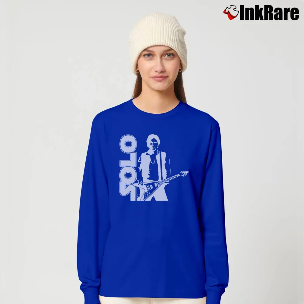 Women’s Star Wars Han Solo Guitar Graphic Long-Sleeve Top in royal blue | Sleek, Versatile, All-Season