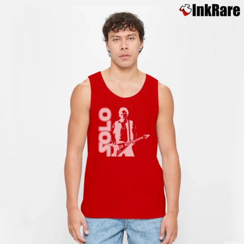 Men’s Star Wars Han Solo Guitar Graphic Tank Top in red | Breathable, Active-Friendly Design