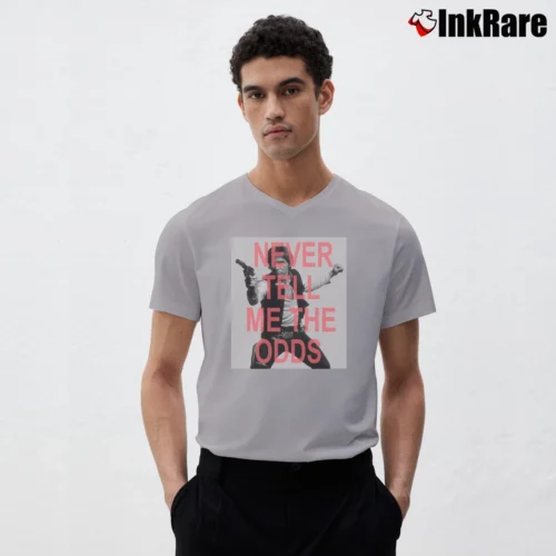 Star Wars Han Solo Never Tell Me The Odds Men’s V-Neck Tee in sport grey – Modern Essential Men’s Star Wars Han Solo Never Tell Me The Odds V-Neck Tee in sport grey | Sharp, Breathable, Everyday Staple