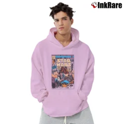 Men’s Star Wars Han Solo Retro Comic Cover Pullover Hoodie in light pink | Cozy, Durable, Modern Fit
