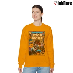 Women’s Star Wars Han Solo Retro Comic Cover Relaxed Sweatshirt in orange | Soft, Laid-Back Vibe