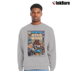 Men’s Star Wars Han Solo Retro Comic Cover Crewneck Sweatshirt in sport grey | Cozy Fabric, Clean Style