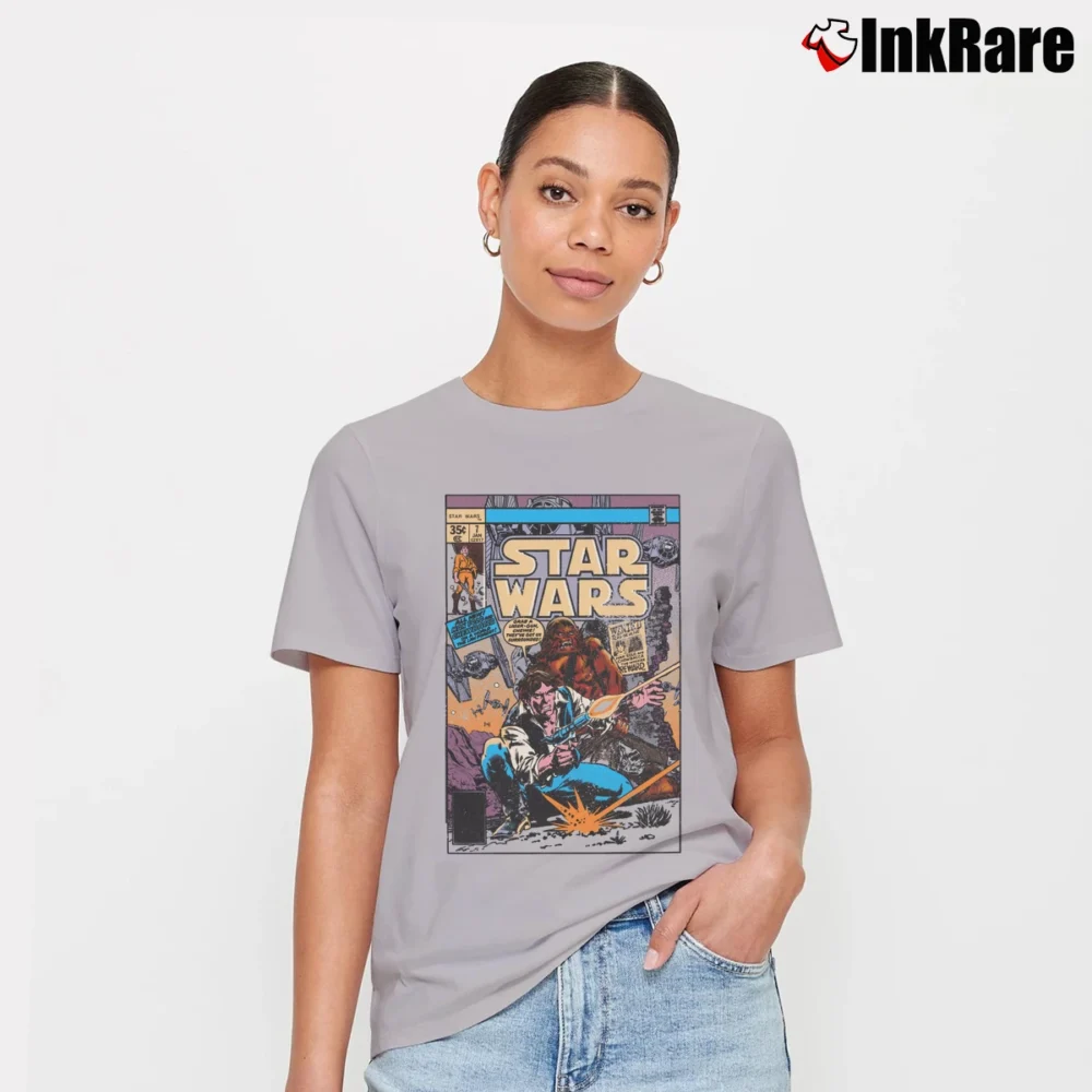 Women’s Star Wars Han Solo Retro Comic Cover Signature T-Shirt in sport grey | Soft, Flattering Fit