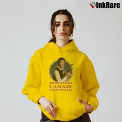 Women’s Star Wars Han Solo Sometimes I Amaze Myself Graphic Cozy Hoodie in yellow | Warm, Structured, Stylish