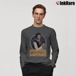 Men’s Star Wars Han Solo Sometimes I Amaze Myself Graphic Long-Sleeve Shirt in charcoal | Sleek, Lightweight, Year-Round Wear