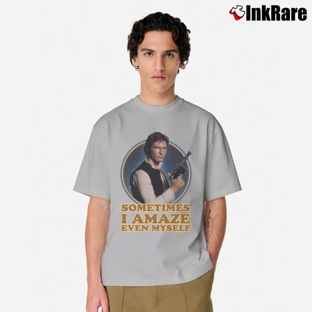 Men’s Star Wars Han Solo Sometimes I Amaze Myself Graphic Classic T-Shirt in sport grey | Soft, Breathable Everyday Wear