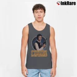 Men’s Star Wars Han Solo Sometimes I Amaze Myself Graphic Tank Top in charcoal | Breathable, Active-Friendly Design