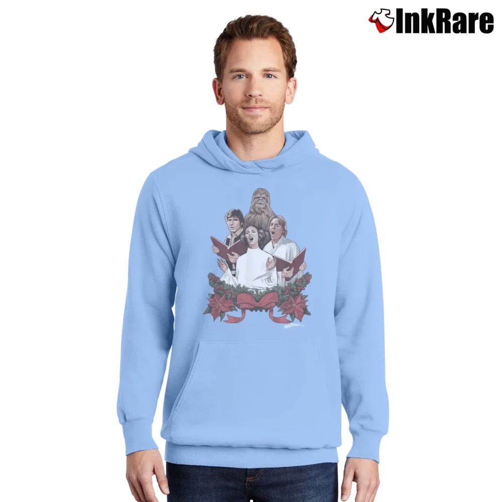 Men’s Star Wars Holiday Special Wookie Life Day Pullover Hoodie in light blue | Cozy, Durable, Modern Fit