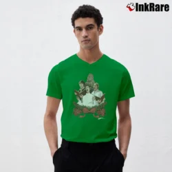 Men’s Star Wars Holiday Special Wookie Life Day V-Neck Tee in irish green | Sharp, Breathable, Everyday Staple