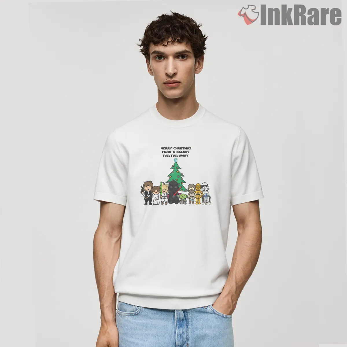 Star Wars Holiday Squad Christmas Shirt on white short sleeve shirt for men graphic tee