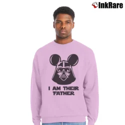 Men’s Star Wars I Am Their Father Darth Vader Disney Crewneck Sweatshirt in light pink | Cozy Fabric, Clean Style