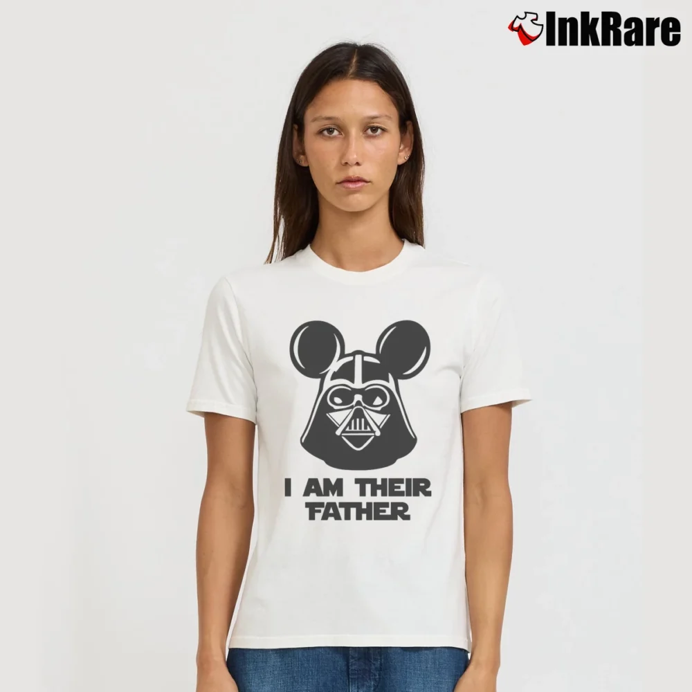 Women’s Star Wars I Am Their Father Darth Vader Disney Signature T-Shirt in white | Soft, Flattering Fit