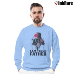 Men’s Star Wars I Am Your Father Official Dad Crewneck Sweatshirt in light blue | Cozy Fabric, Clean Style