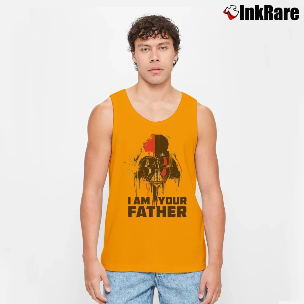 Men’s Star Wars I Am Your Father Official Dad Tank Top in orange | Breathable, Active-Friendly Design