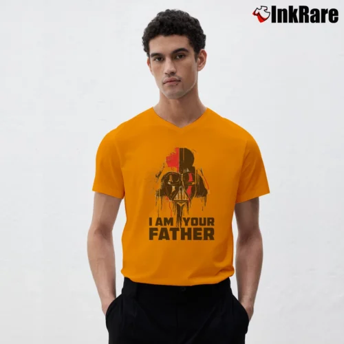 Men’s Star Wars I Am Your Father Official Dad V-Neck Tee in orange | Sharp, Breathable, Everyday Staple