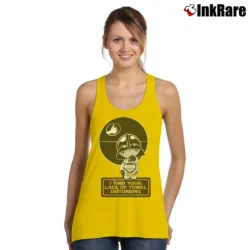 Women’s Star Wars I Find Your Lack Of Towel Disturbing Funny Tank Top in yellow | Lightweight, Movement-Friendly