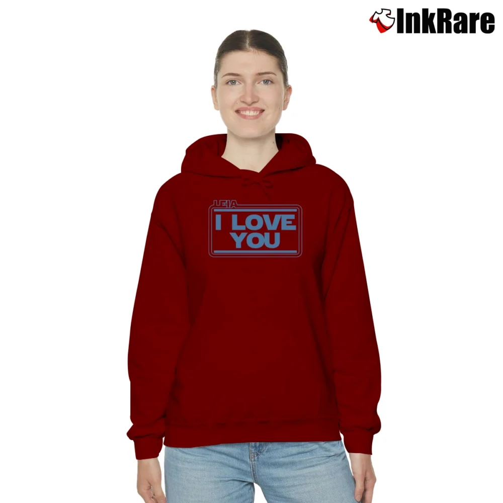 Women’s Star Wars I Love You I Know Couples Quote Cozy Hoodie in maroon | Warm, Structured, Stylish