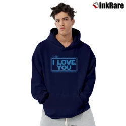 Men’s Star Wars I Love You I Know Couples Quote Pullover Hoodie in navy | Cozy, Durable, Modern Fit