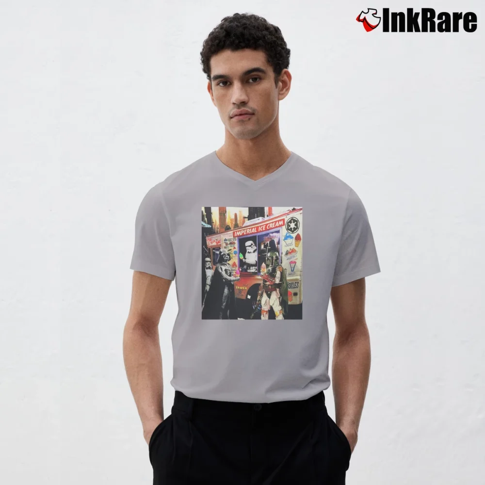 Men’s Star Wars Imperial Ice Cream Funny Parody V-Neck Tee in sport grey | Sharp, Breathable, Everyday Staple