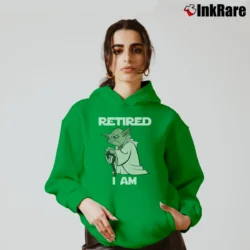 Women’s Star Wars Jedi Master Baby Yoda Retired I Am Gift Funny Cozy Hoodie in irish green | Warm, Structured, Stylish