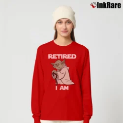 Women’s Star Wars Jedi Master Baby Yoda Retired I Am Gift Funny Long-Sleeve Top in red | Sleek, Versatile, All-Season