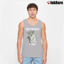 Men’s Star Wars Jedi Master Baby Yoda Retired I Am Gift Funny Tank Top in sport grey | Breathable, Active-Friendly Design