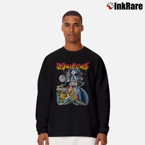 Star Wars Kanji Poster Graphic Men’s Long-Sleeve Tee in black – Versatile Layering Men’s Star Wars Kanji Poster Graphic Long-Sleeve Shirt in black | Sleek, Lightweight, Year-Round Wear