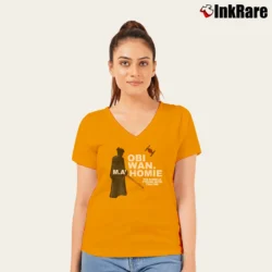 Women’s Star Wars Mahomes V-Neck Tee in orange | Chic Neckline, Soft Texture