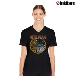 Women’s Star Wars Metal Heads V-Neck Tee in black | Chic Neckline, Soft Texture