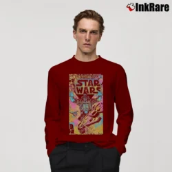 Men’s Star Wars Mighty Vader Looming Long-Sleeve Shirt in maroon | Sleek, Lightweight, Year-Round Wear