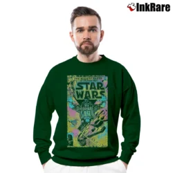 Men’s Star Wars Mighty Vader Looming Crewneck Sweatshirt in forest green | Cozy Fabric, Clean Style