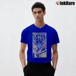 Men’s Star Wars Mighty Vader Looming V-Neck Tee in royal blue | Sharp, Breathable, Everyday Staple