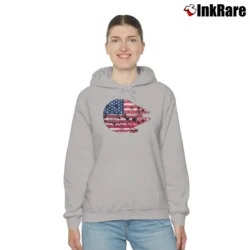Women’s Star Wars Millennium Falcon Da Vinci Sketch USA Flag Cozy Hoodie in sport grey | Warm, Structured, Stylish