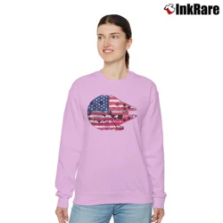 Women’s Star Wars Millennium Falcon Da Vinci Sketch USA Flag Relaxed Sweatshirt in light pink | Soft, Laid-Back Vibe