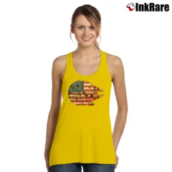 Women’s Star Wars Millennium Falcon Da Vinci Sketch USA Flag Tank Top in yellow | Lightweight, Movement-Friendly