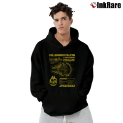Men’s Star Wars Millennium Falcon Schematic Pullover Hoodie in black | Cozy, Durable, Modern Fit