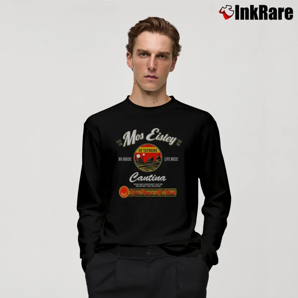 Men’s Star Wars Mos Eisley Cantina Tatooine Graphic Long-Sleeve Shirt in black | Sleek, Lightweight, Year-Round Wear