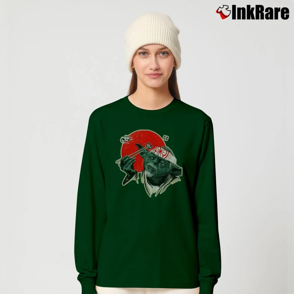 Women’s Star Wars Mr Miyagi Jedi Master Parody Karate Long-Sleeve Top in forest green | Sleek, Versatile, All-Season